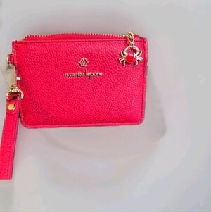 Nanette Lepore Tutti Card Case Wristlet Cherry Red with Crab Charm